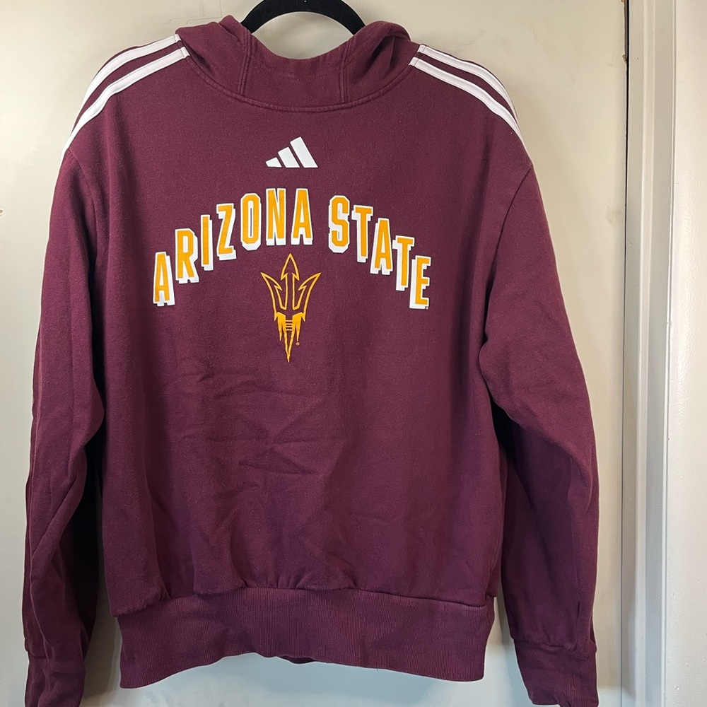 Adidas Maroon Sweatshirt with White Trim